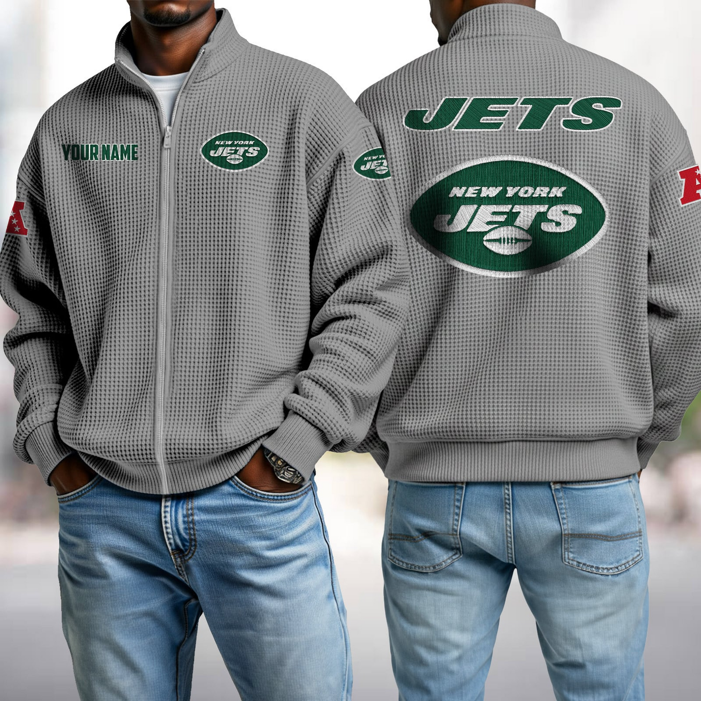 NYJ x NFL Waffle Zip-Up Sweatshirt DatND DVT
