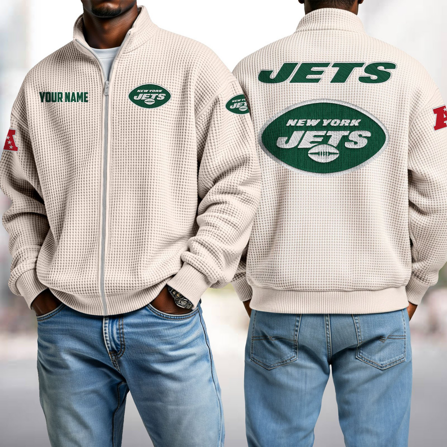 NYJ x NFL Waffle Zip-Up Sweatshirt DatND DVT