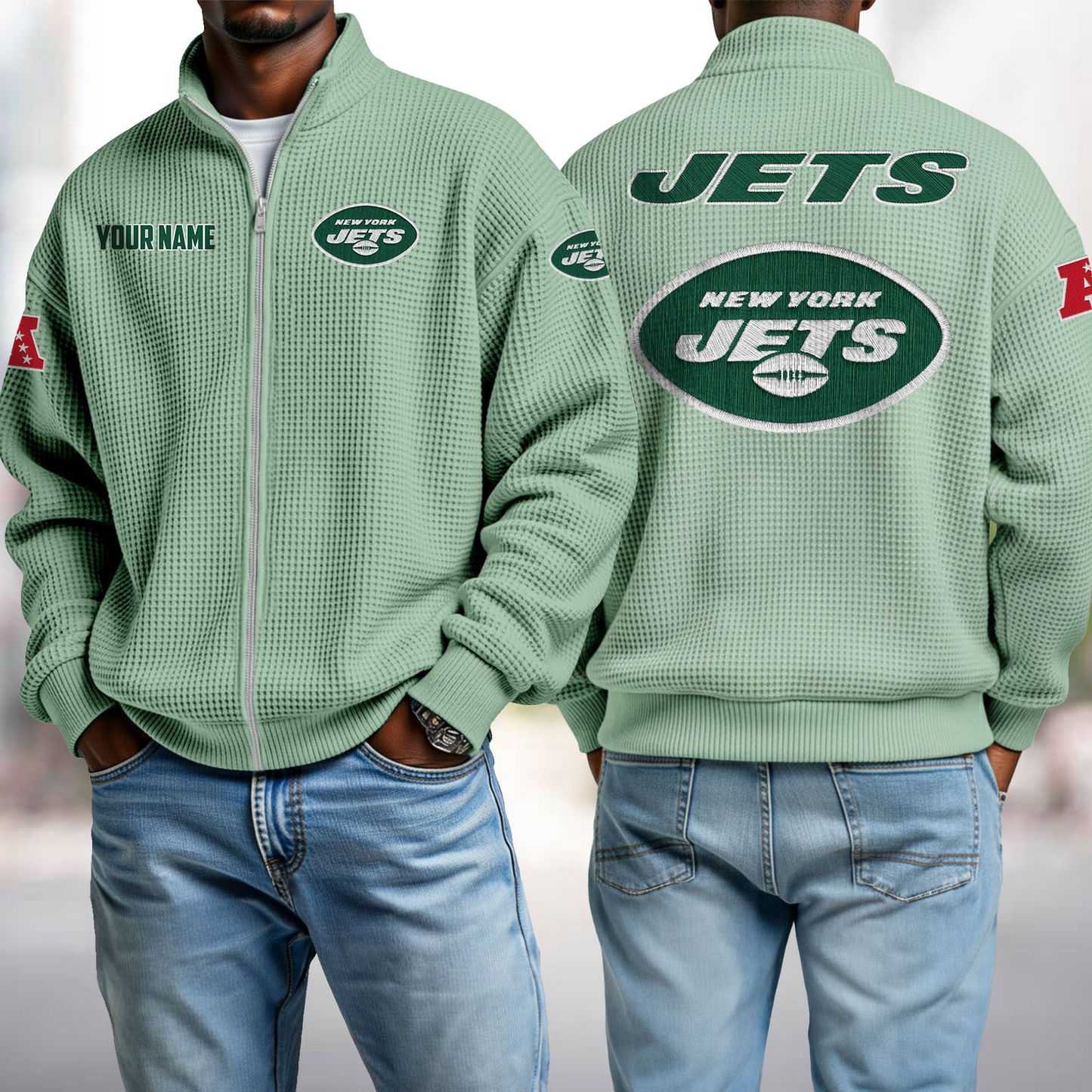 NYJ x NFL Waffle Zip-Up Sweatshirt DatND DVT