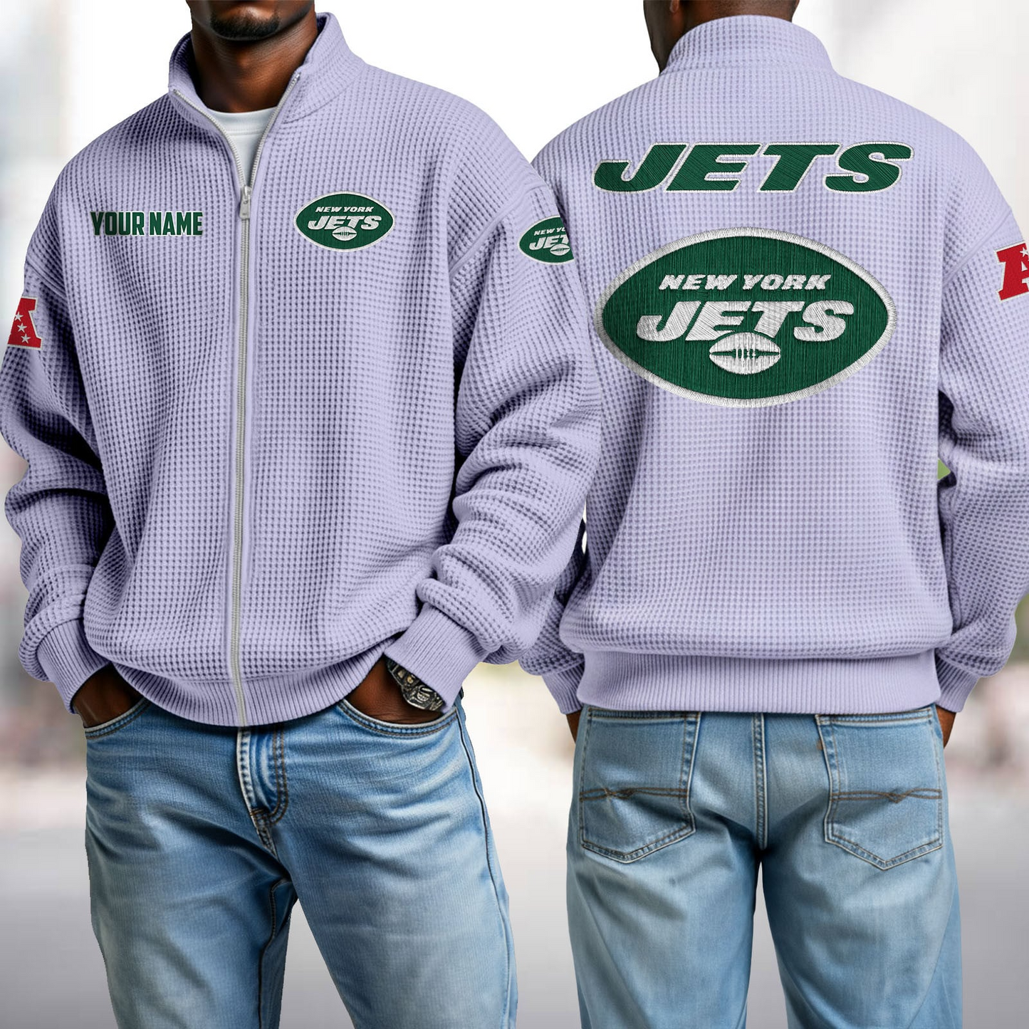 NYJ x NFL Waffle Zip-Up Sweatshirt DatND DVT