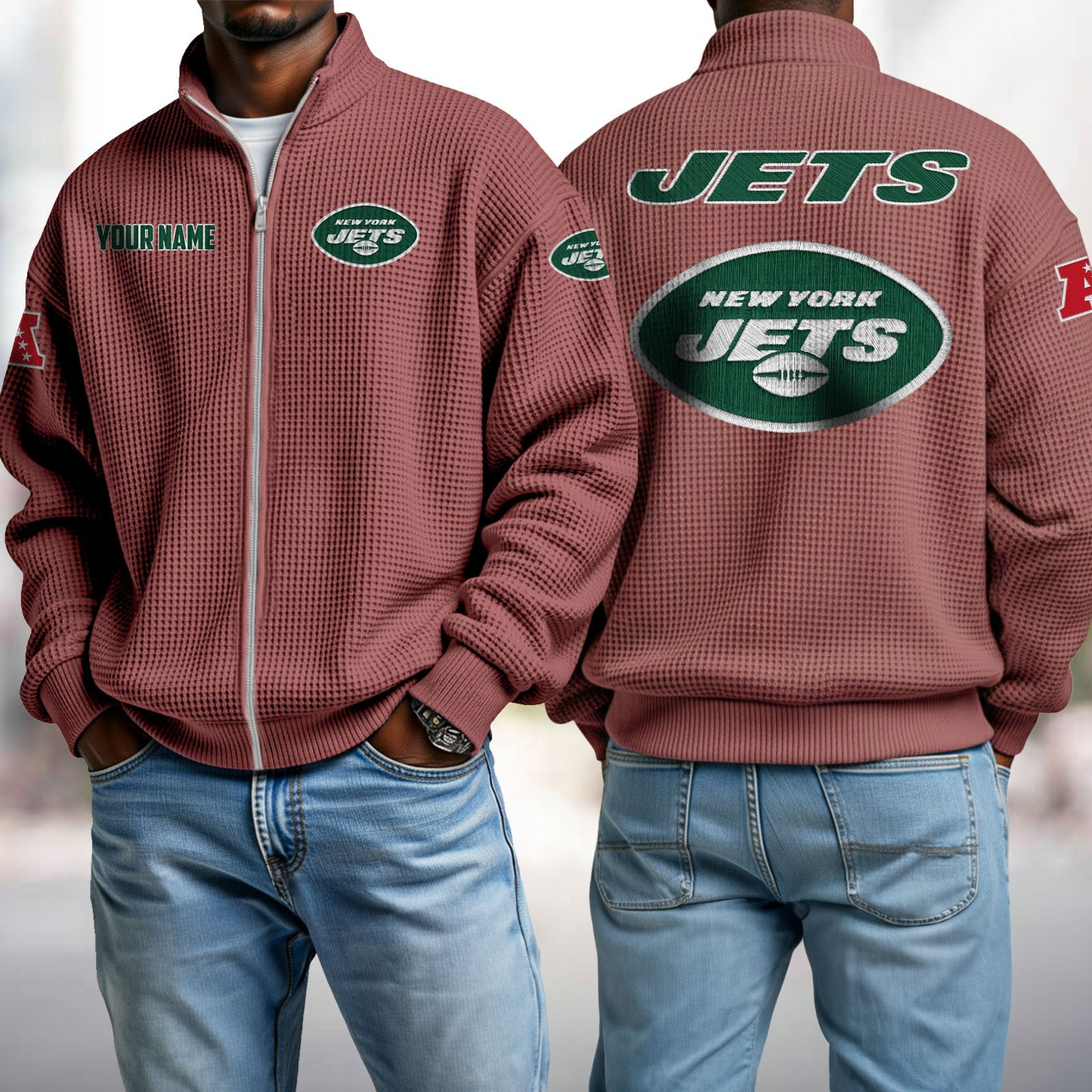NYJ x NFL Waffle Zip-Up Sweatshirt DatND DVT