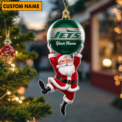 NYJ x Personalized NFL Acrylic Ornament Christmas DATND TANTD