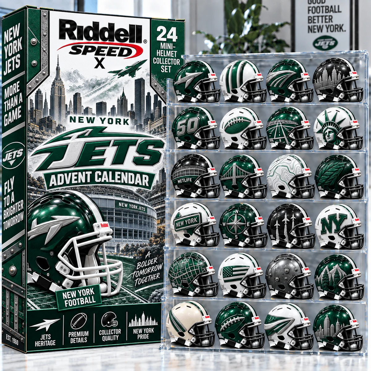 NYJ x Premium NFL Mini Helmet Advent Calendar