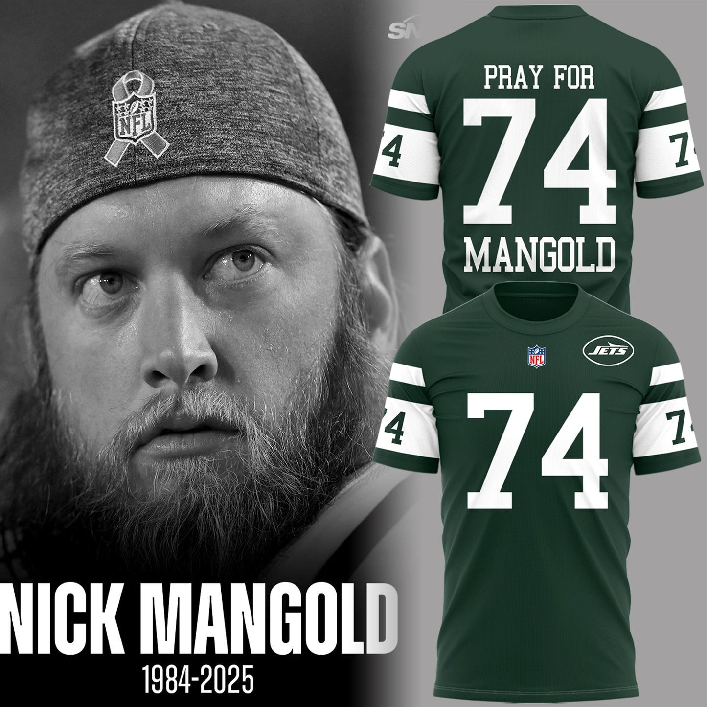 NYJ x NFL Limited Editon ƒ??Pray for MANGOLDƒ?� shirt V1 2710 DatND DVT