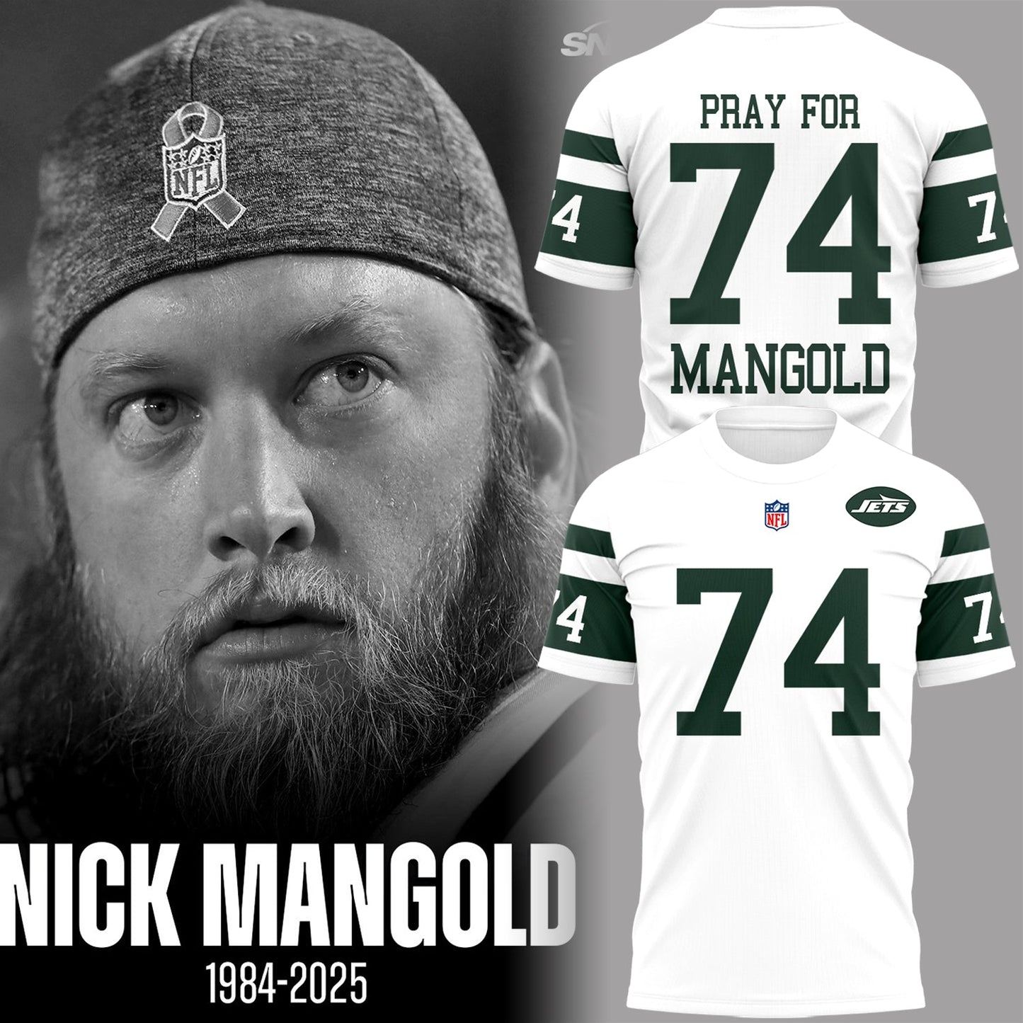 NYJ x NFL Limited Editon ƒ??Pray for MANGOLDƒ?� shirt V1 2710 DatND DVT