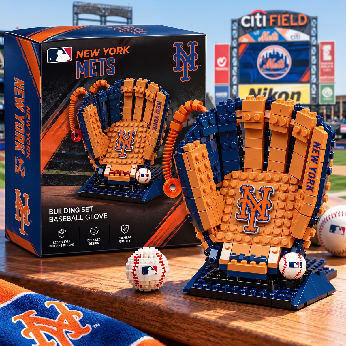 NYM X MLB Teams Baseball Glove Building Block Set