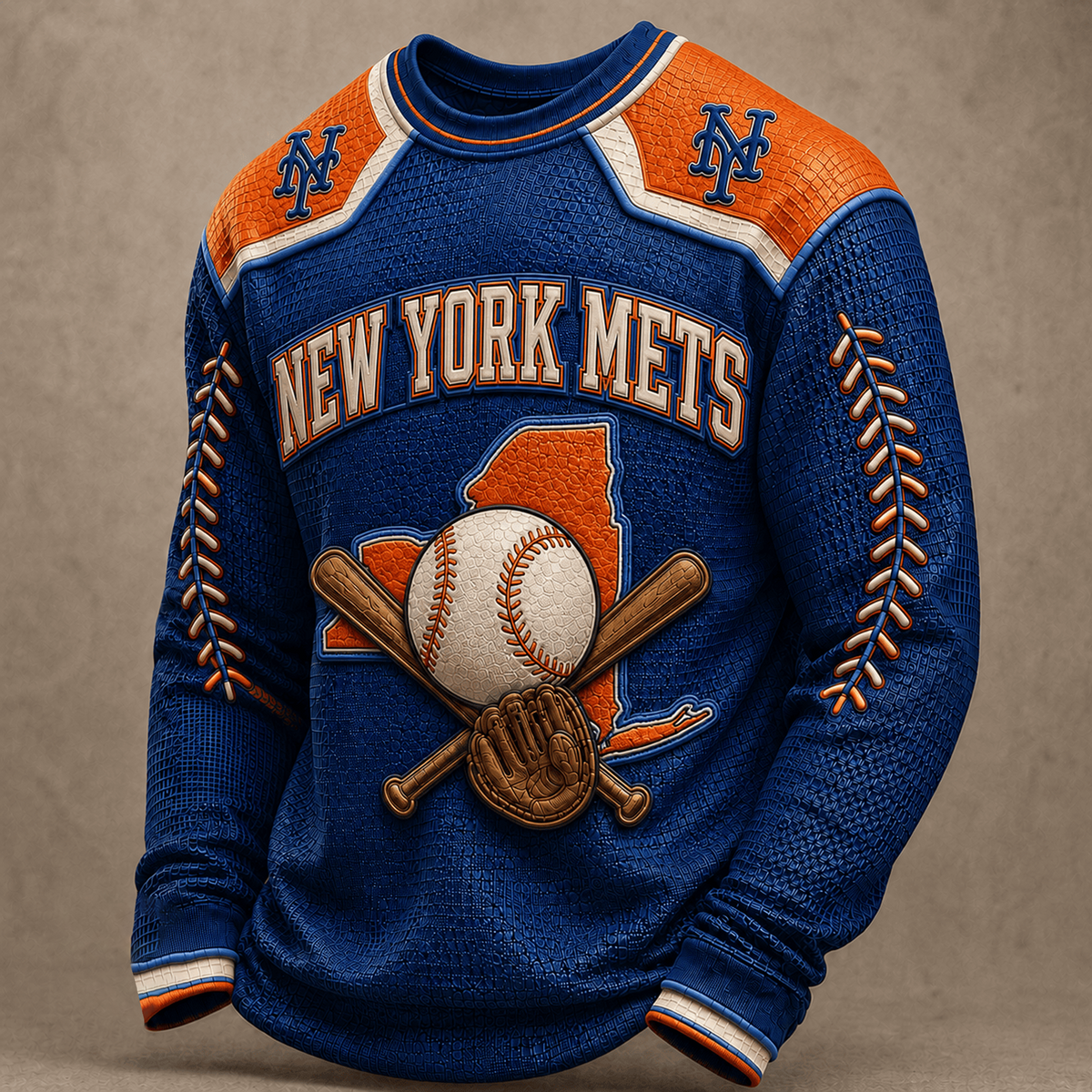 NYM X Premium MLB Vintage Baseball Stitch Sweatshirt