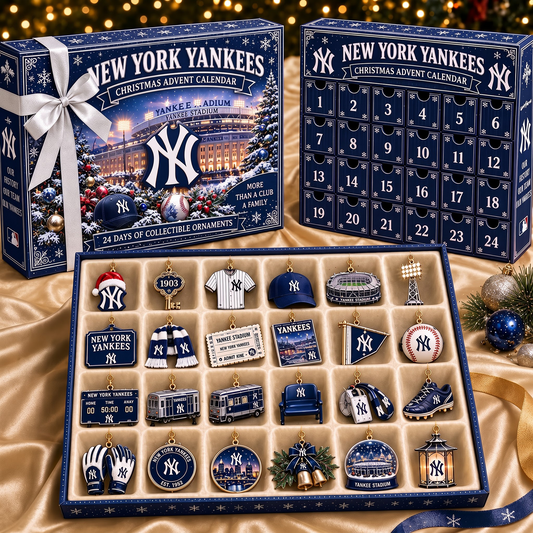 NYY X MLB Team Christmas Advent Calendar Box - 24 Days Countdown Tree Ornaments Gift Set