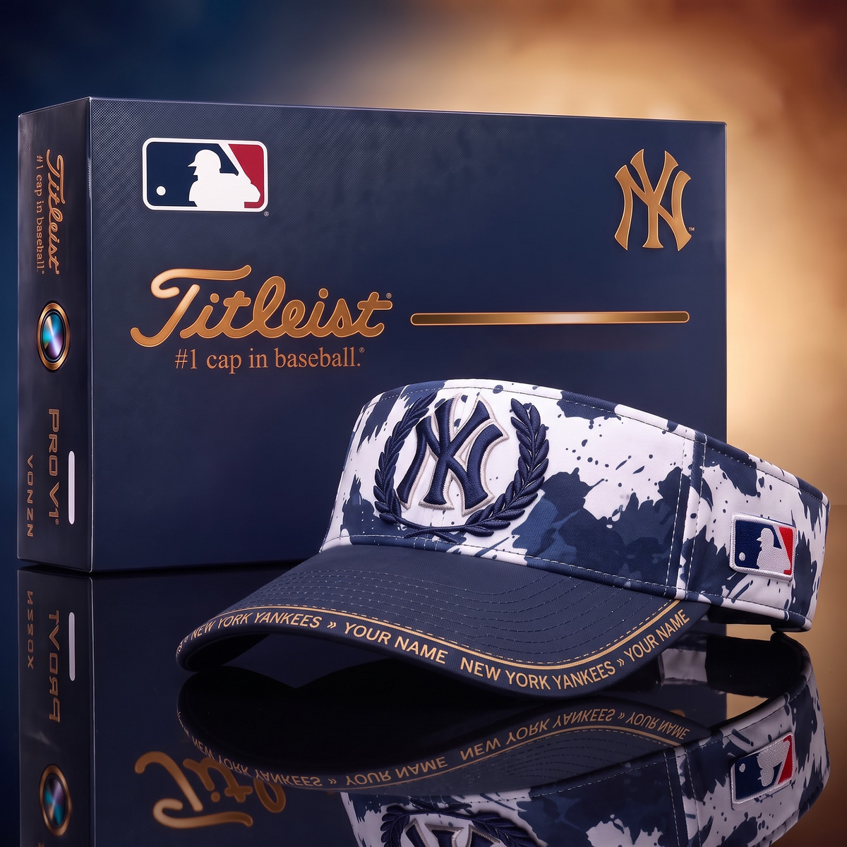NYY X Premium Titleist Visor Hat with Premium Gift Box