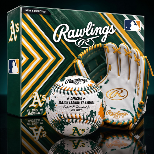 OAK X PREMIUM MLB Personalized Baseball – Custom Name Edition