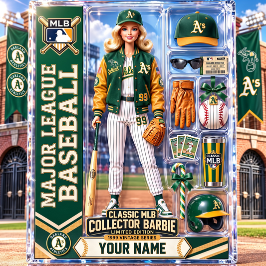 OAK X Personalized Classic MLB Collector Barbie Acrylic Block Plaque