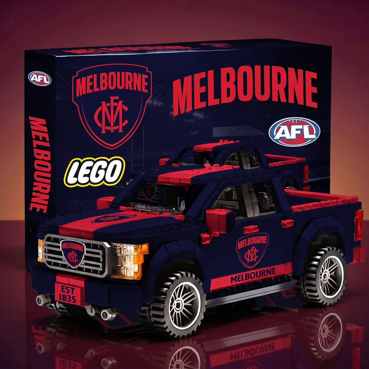 OFFICIAL AFL x PREMIUM BRICK MEL BESPOKE Building Block Racing Truck  Collector‘s Edition