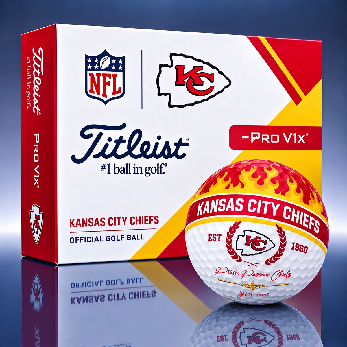 OFFICIAL TITLIEST x PREMIUM KCC EXCLUSIVE BESPOKE NAME FLAME GOLF BALL SET LIMITED EDTION