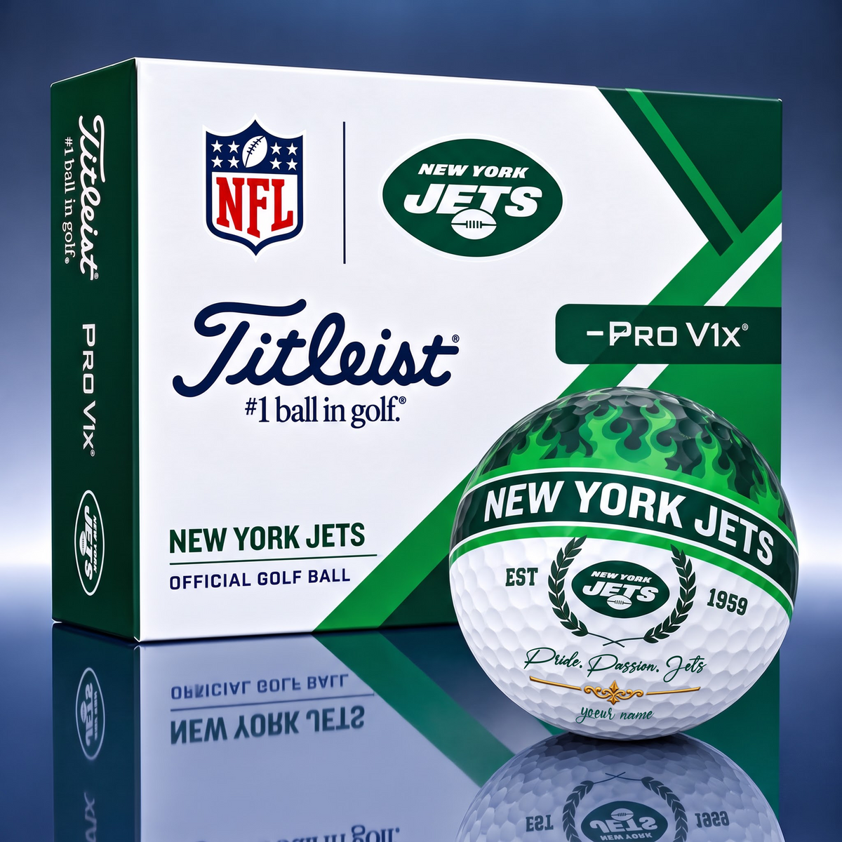 OFFICIAL TITLIEST x PREMIUM NYJ EXCLUSIVE BESPOKE NAME FLAME GOLF BALL SET LIMITED EDTION