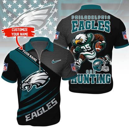 PE Premium NFL Game Day Polo With Zipper Shirt DDT NTL