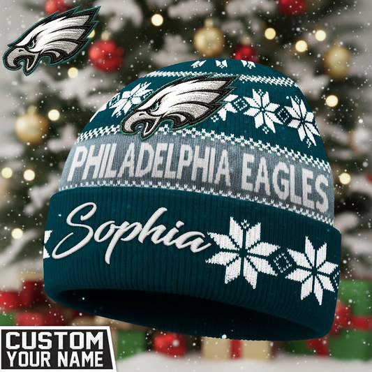 PE Premium NFL Personalized Football Beanie Hat DDT NTL