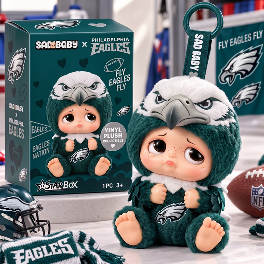PE x NFL Sad Baby Custom Vinyl Plush Keychain