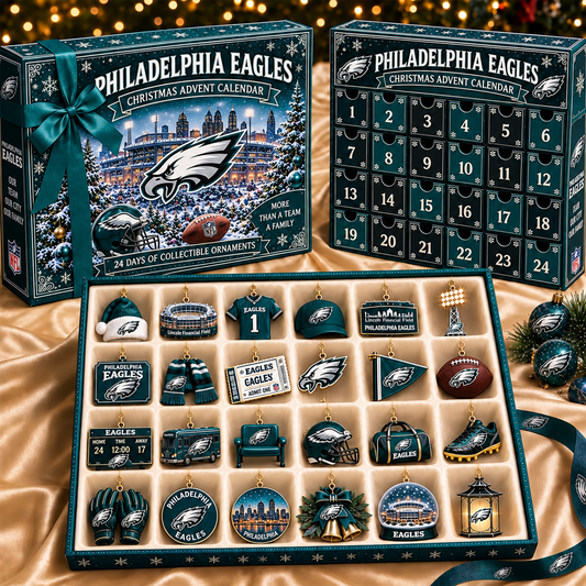PE x NFL Team Christmas Advent Calendar Box - 24 Days Countdown Tree Ornaments Gift Set 2809 NAK TTT