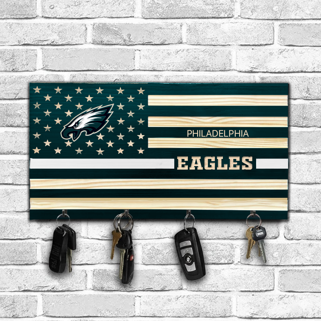 NFL x PHI American Football Team Wooden Key Holder HLP HLPHUONG