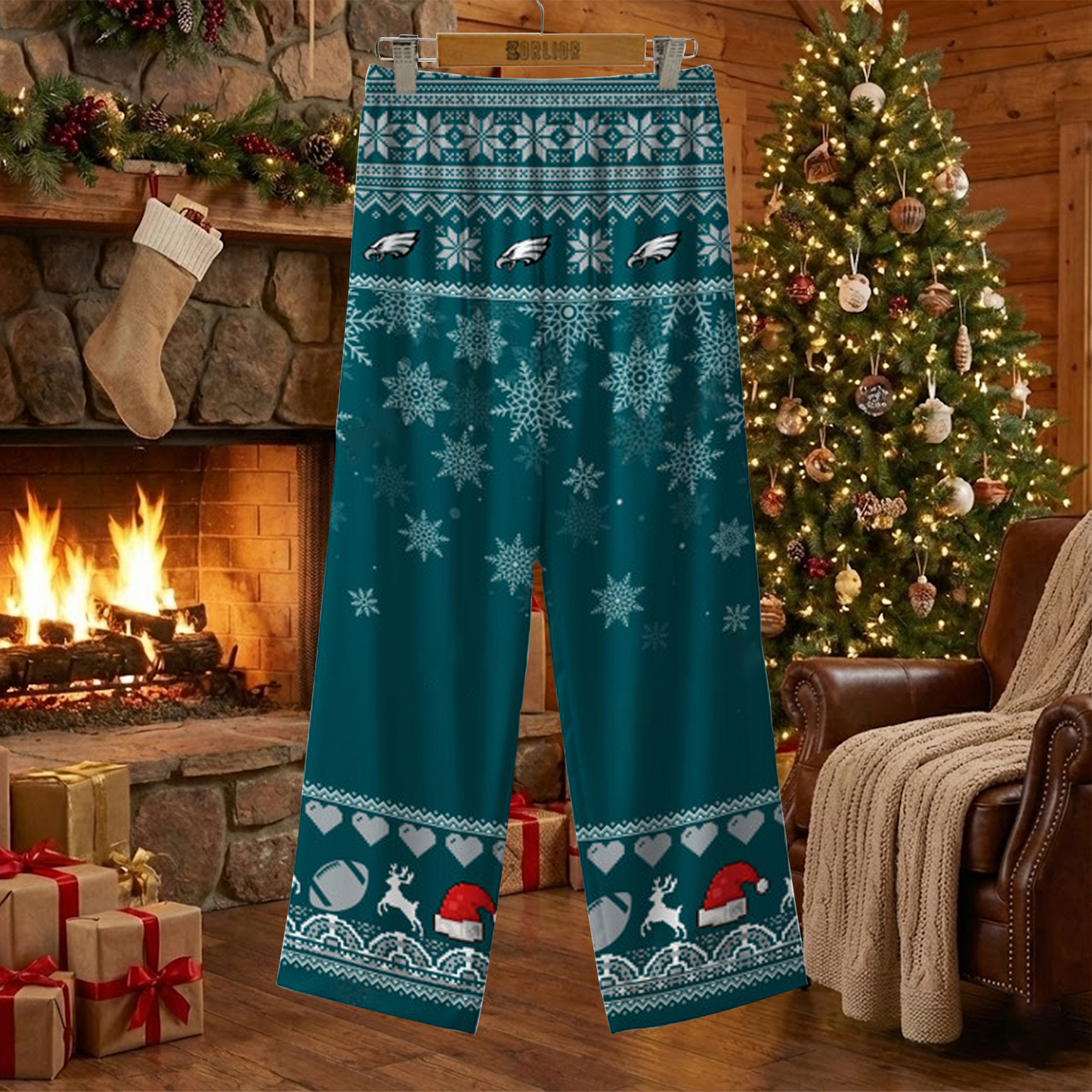 PHI X NFL Unique 3 Gnomes Art Design For The 2025 Holiday Season Satin Pajamas Set