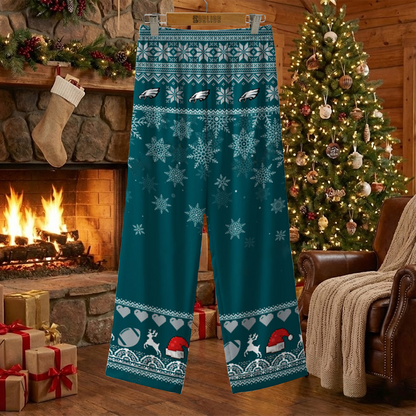 PHI X NFL Unique 3 Gnomes Art Design For The 2025 Holiday Season Satin Pajamas Set