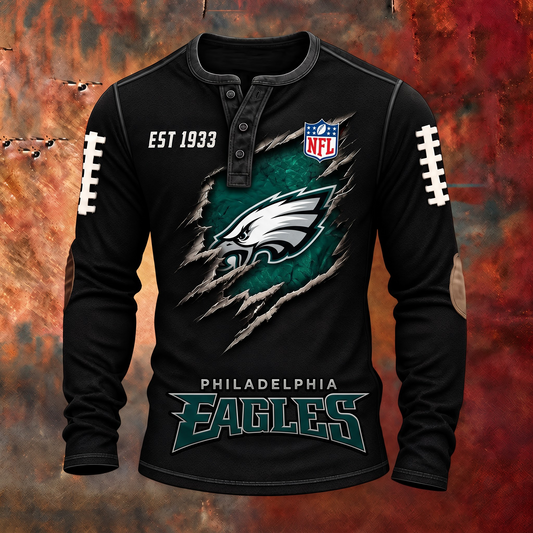 PHI X PREMIUM NFL Distressed Long Sleeve Jersey 1709 V2