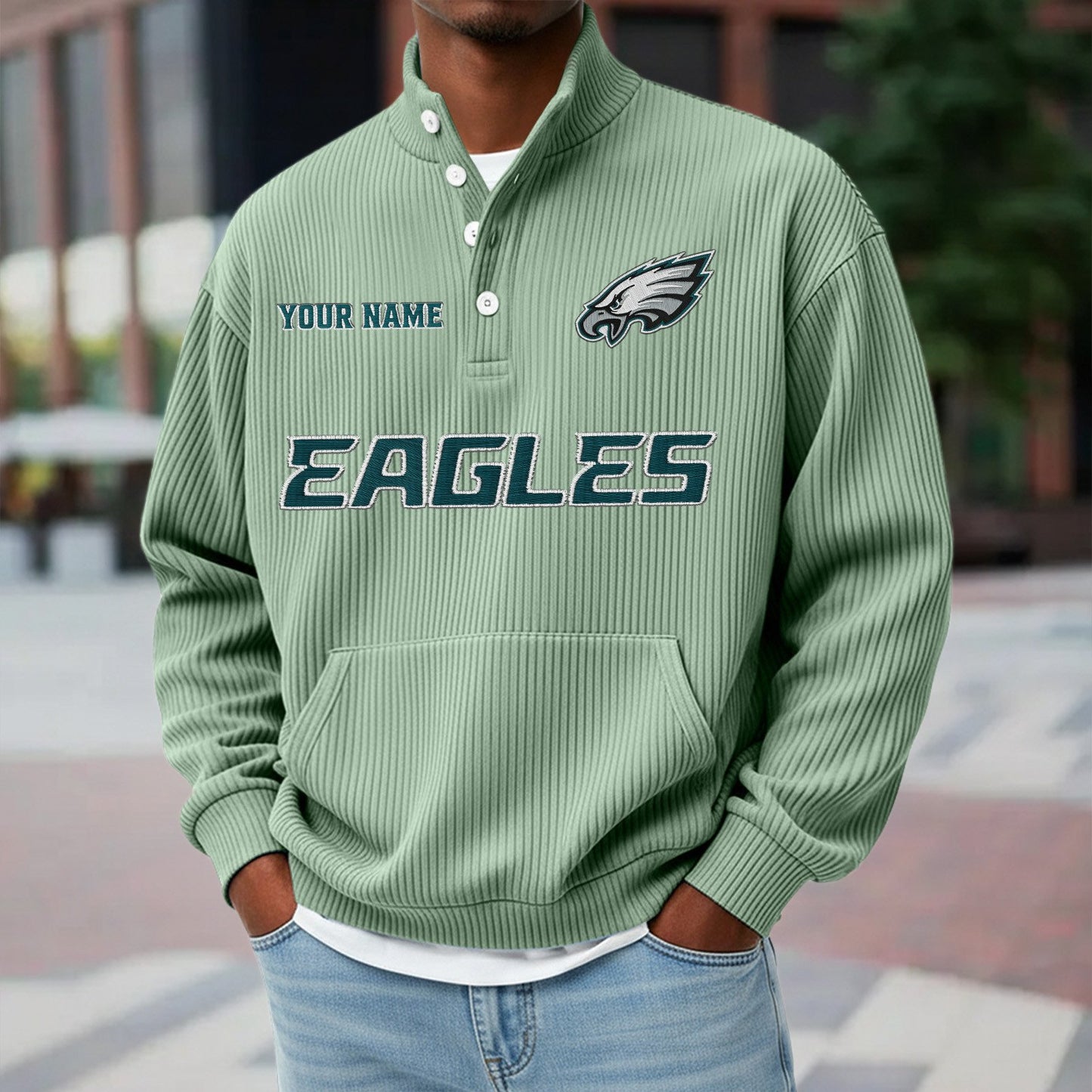 PHI x NFL Waffle High Neck Long Sleeved Sweatshirt DATND TANTD 221125