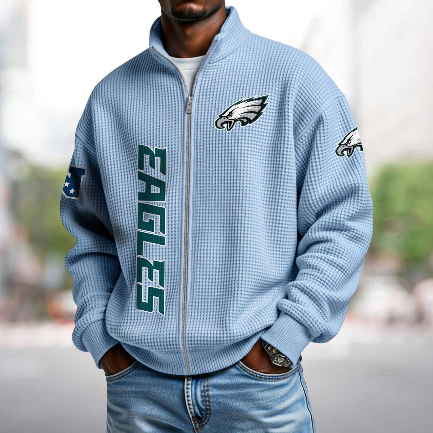 PHI x NFL Waffle Zip-Up Sweatshirt DATND TANTD