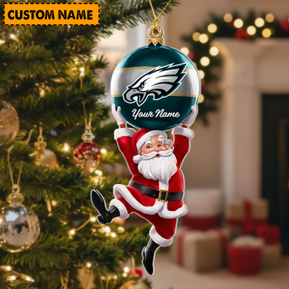PHI x Personalized NFL Acrylic Ornament Christmas DATND TANTD