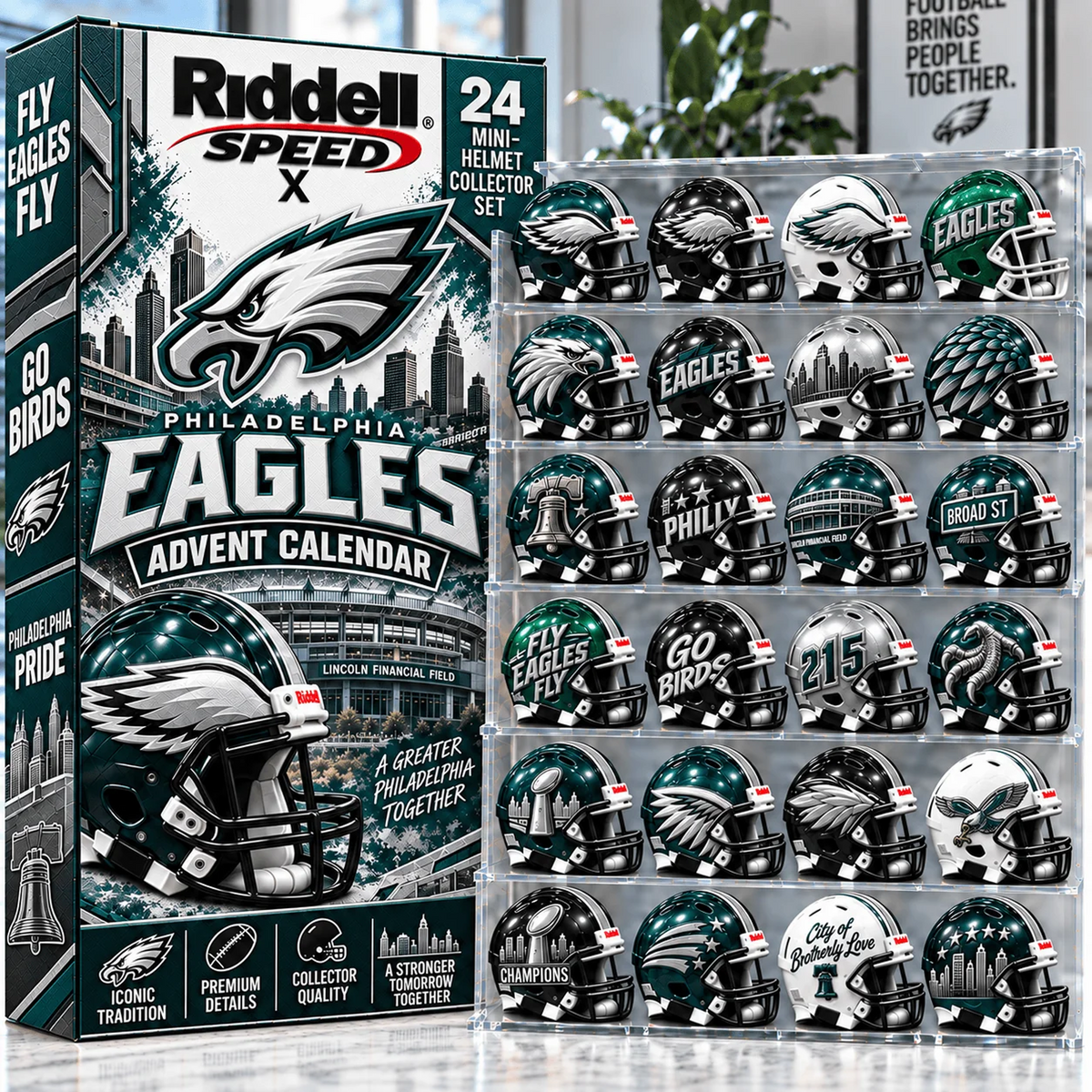 PHI x Premium NFL Mini Helmet Advent Calendar