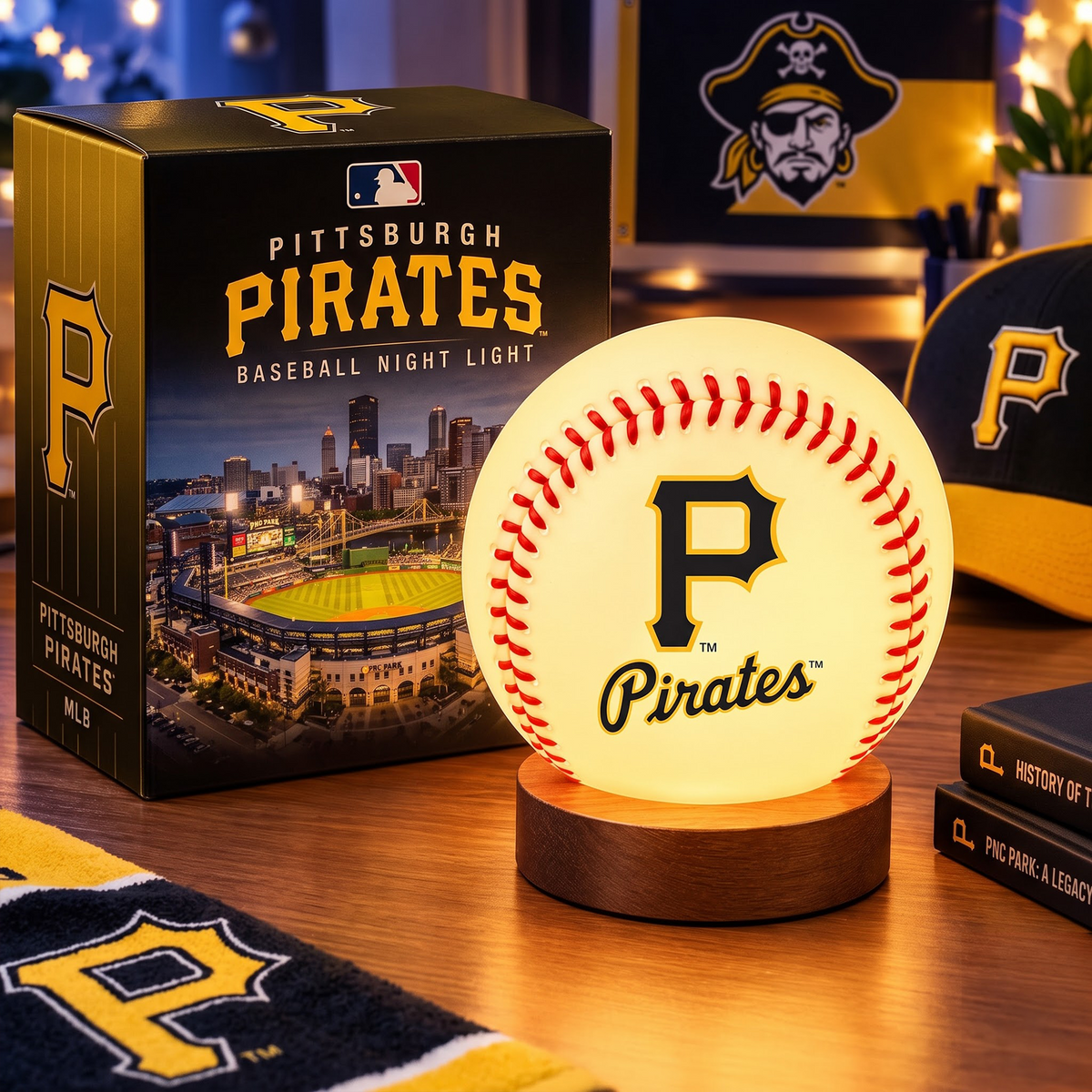 PIT X MLB Baseball Night Light Lamp