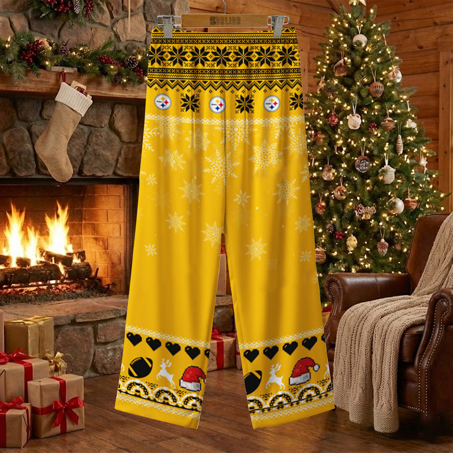 PIT X NFL Unique 3 Gnomes Art Design For The 2025 Holiday Season Satin Pajamas Set