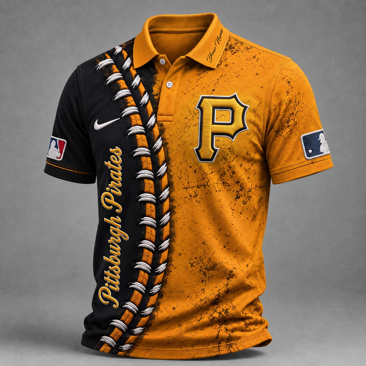 PIT X Premium MLB Baseball Stitch Polo Shirt