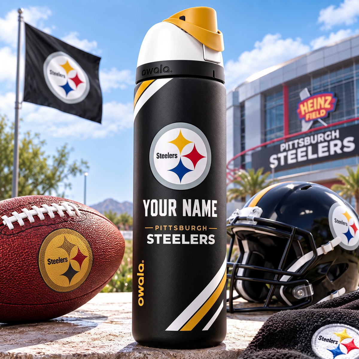PIT X Premium NFL Owala Water Bottle