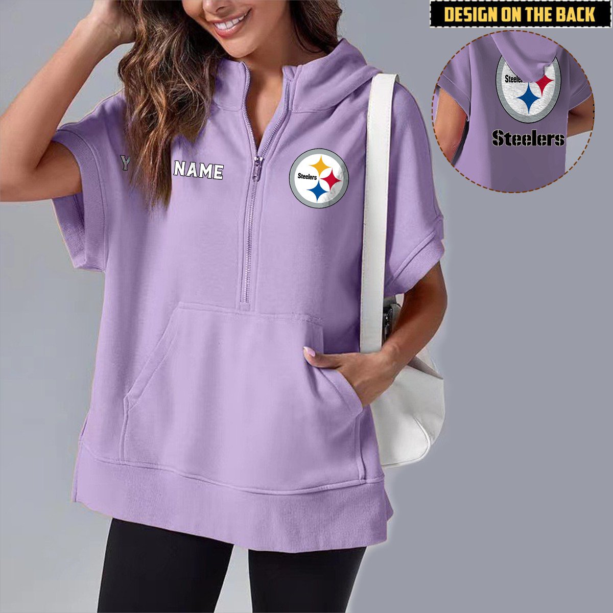 PIT x NFL Short Sleeve Zip Hoodie DATND TANTD