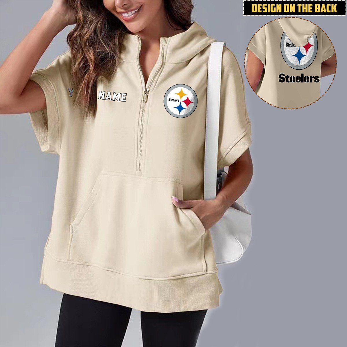 PIT x NFL Short Sleeve Zip Hoodie DATND TANTD