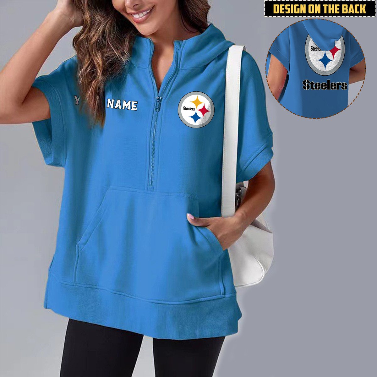 PIT x NFL Short Sleeve Zip Hoodie DATND TANTD