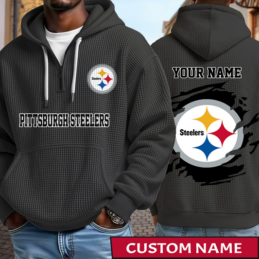 PIT x NFL Waffle Half Zip Hoodie DATND TANTD