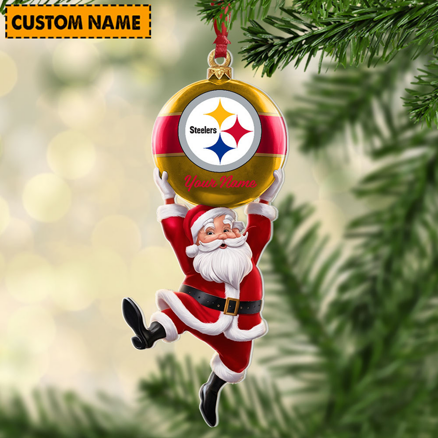 PIT x Personalized NFL Acrylic Ornament Christmas DATND TANTD