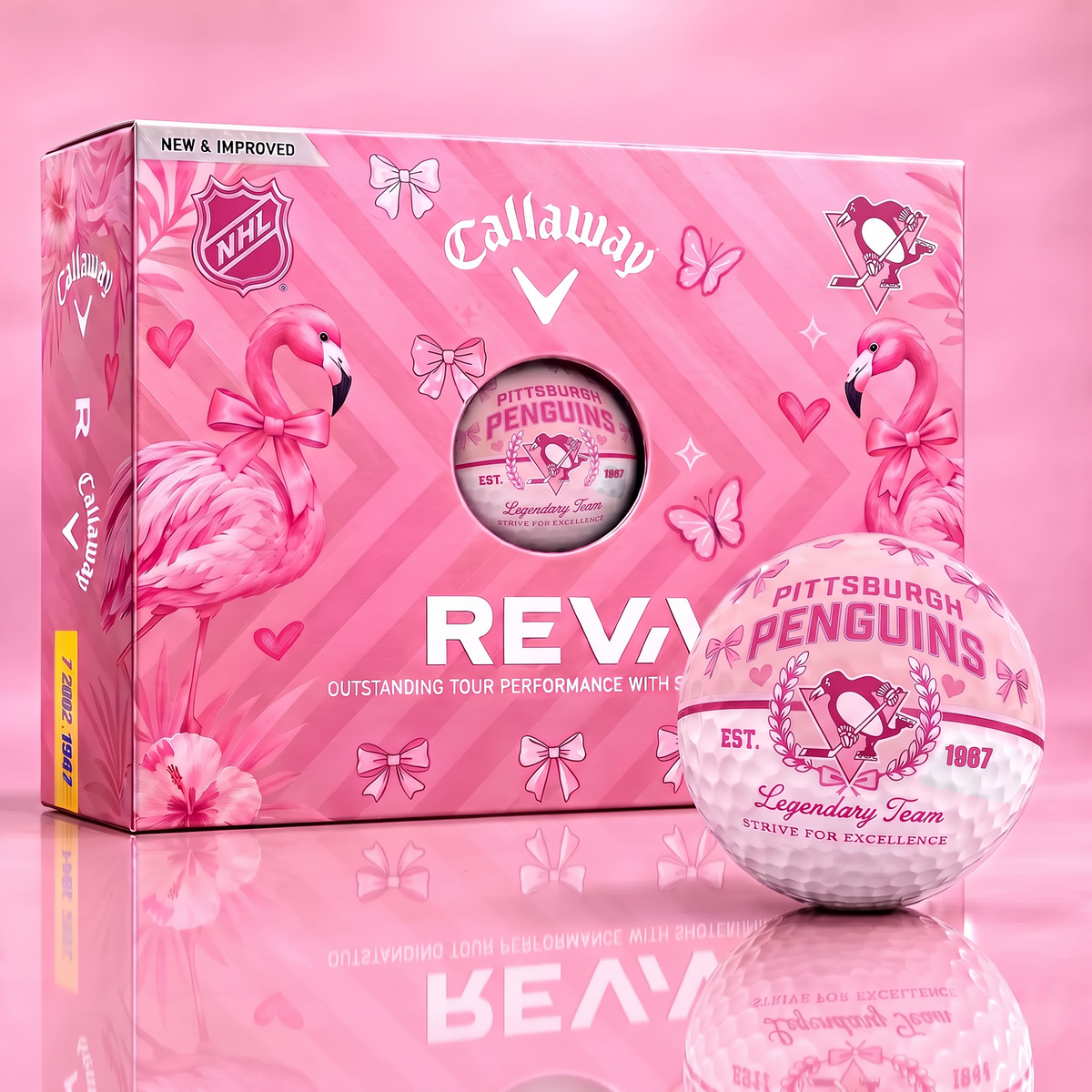 PP x Custom NHL Pink Coquette Ladies Golf Balls