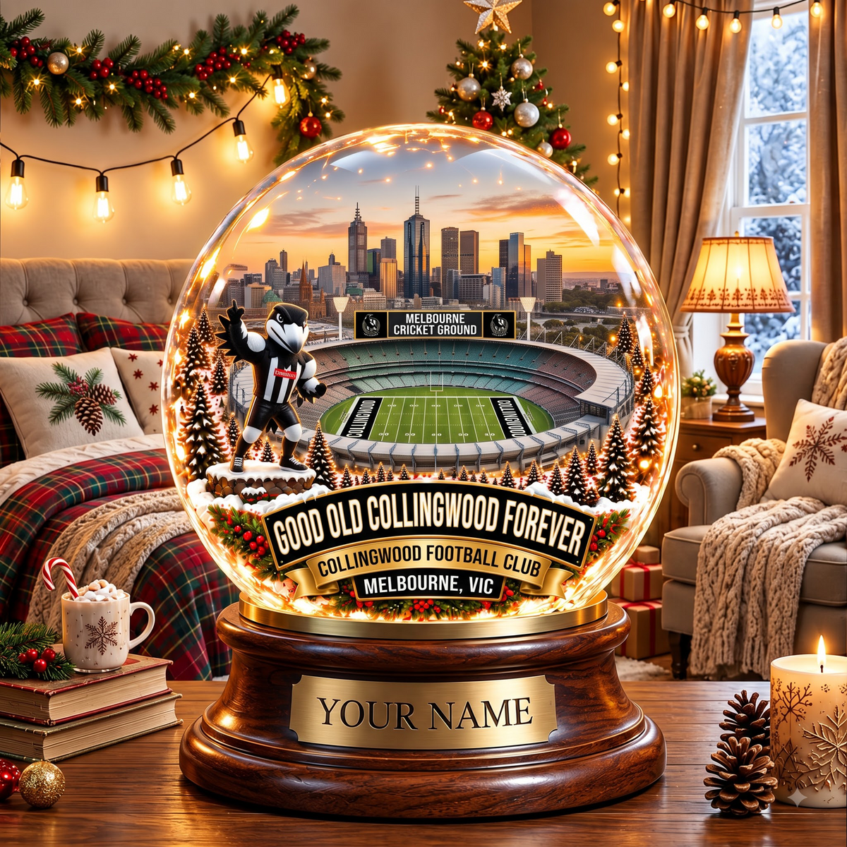 PREMIUM AFL COL DELUXE PERSONALIZED Crystal Ball Night Light For FanLIMITED EDITION
