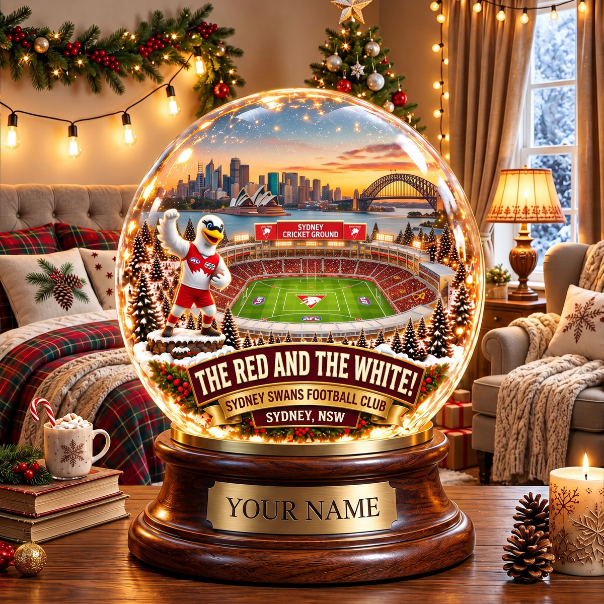 PREMIUM AFL SS DELUXE PERSONALIZED Crystal Ball Night Light For FanLIMITED EDITION