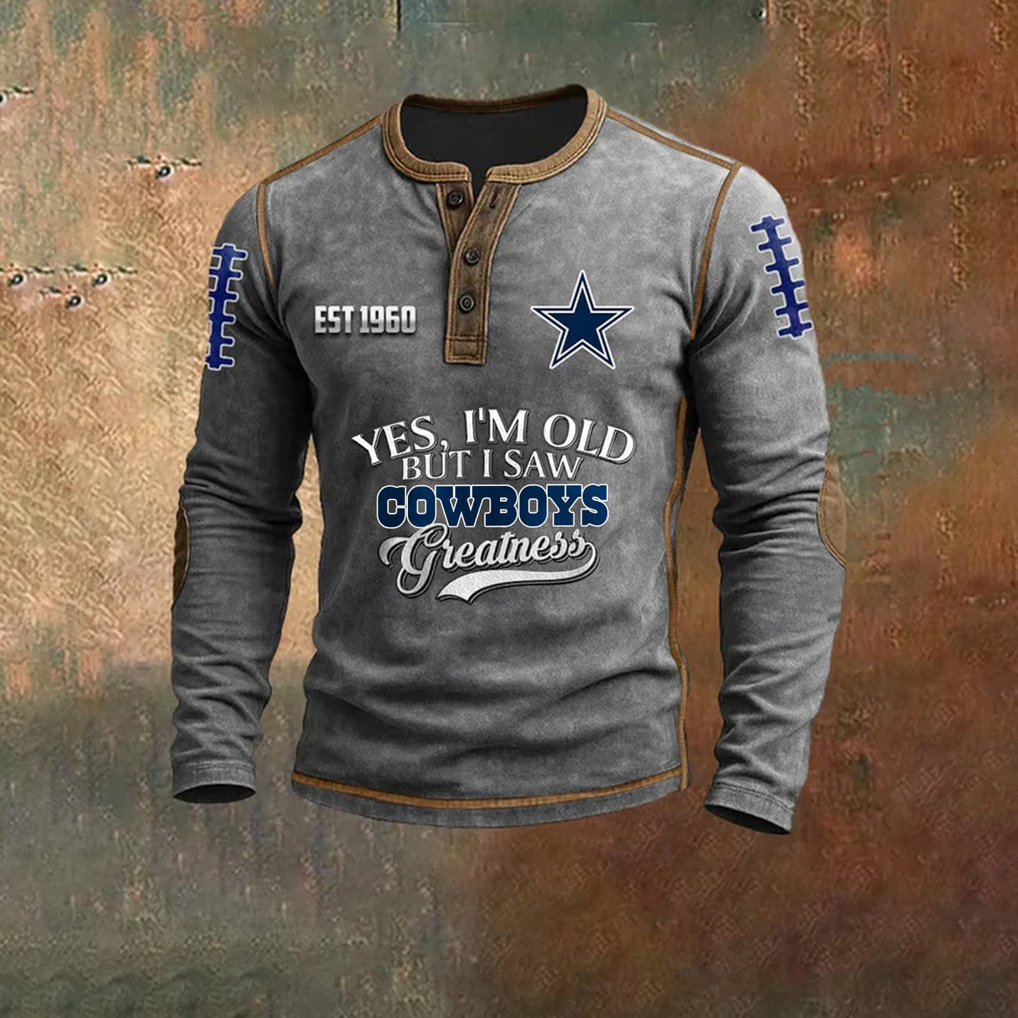 PREMIUM DAL X NFL LONG SLEEVE HENLEY SHIRT NDT NHM