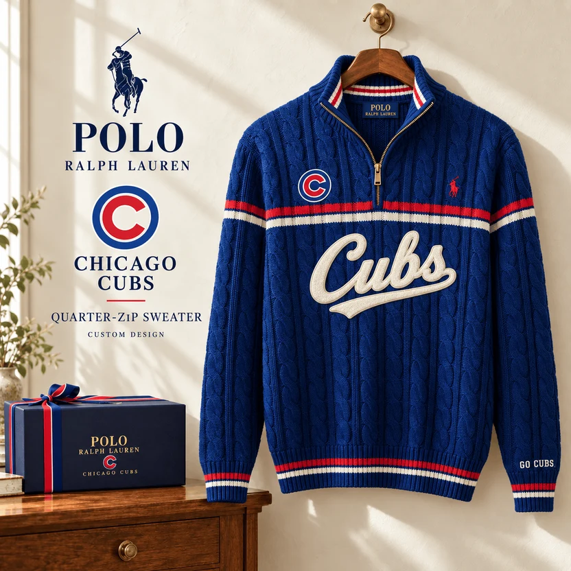 PREMIUM MLB X CC EXCLUSIVE POLO RALPH LAUREN QUATER-ZIP SWEATER SHIRT LIMITED EDITION