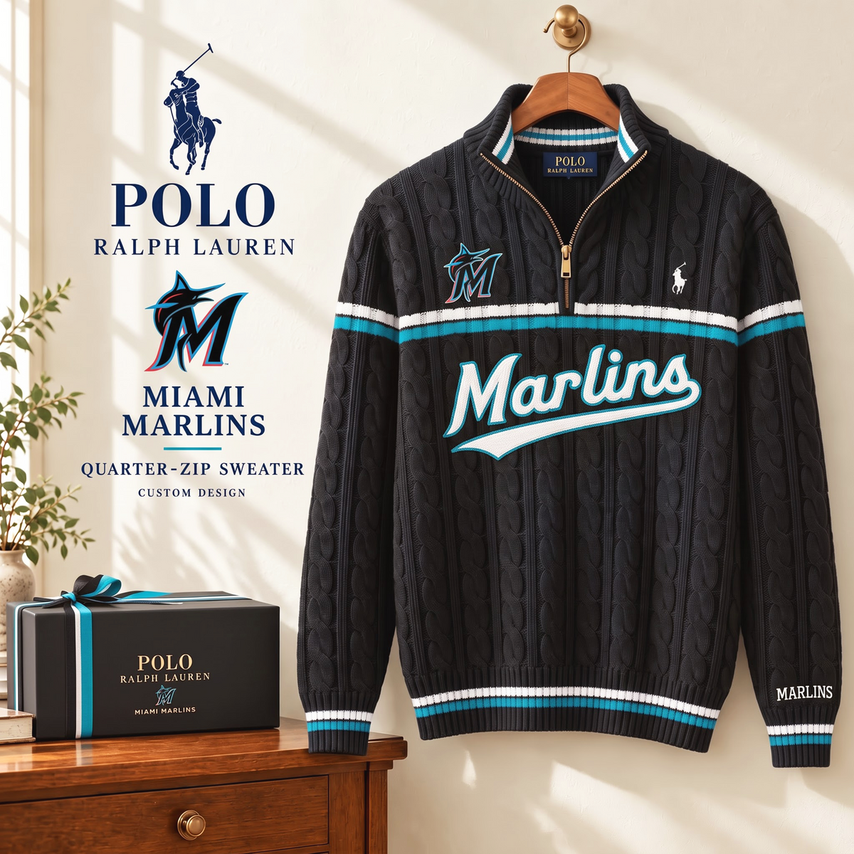 PREMIUM MLB X MM EXCLUSIVE POLO RALPH LAUREN QUATER-ZIP SWEATER SHIRT LIMITED EDITION