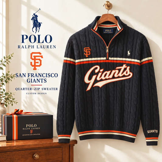 PREMIUM MLB X SFG EXCLUSIVE POLO RALPH LAUREN QUATER-ZIP SWEATER SHIRT LIMITED EDITION
