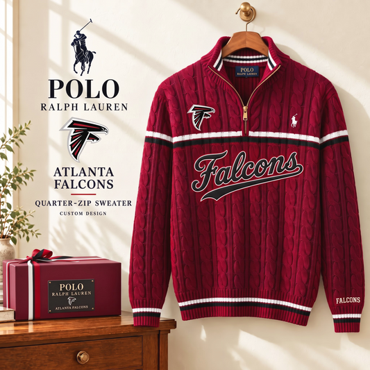 PREMIUM NFL X AF EXCLUSIVE POLO RALPH LAUREN QUATER-ZIP SWEATER SHIRT LIMITED EDITION