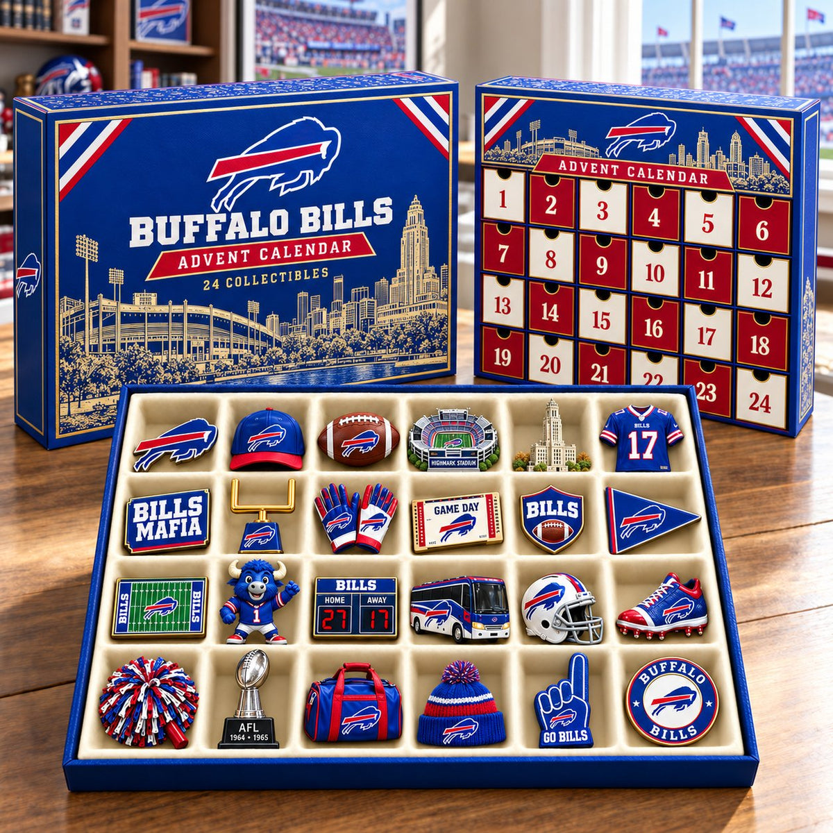PREMIUM NFL X BUF BESPOKE OFFICIAL NFL 24-Day Game Day Surprise Countdown Box Limited Edition