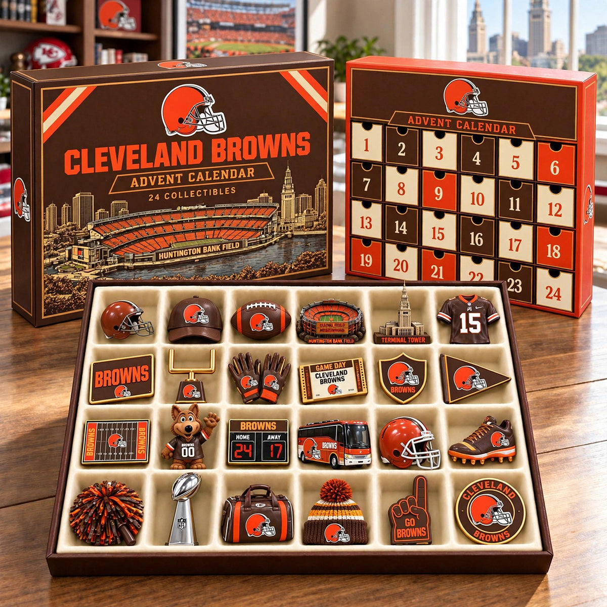 PREMIUM NFL X CLE BESPOKE OFFICIAL NFL 24-Day Game Day Surprise Countdown Box Limited Edition