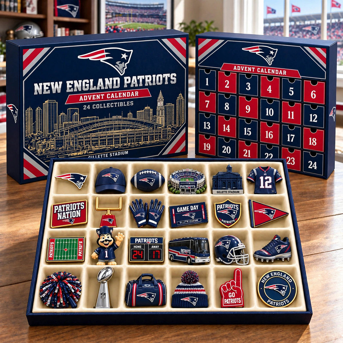 PREMIUM NFL X NE BESPOKE OFFICIAL NFL 24-Day Game Day Surprise Countdown Box Limited Edition